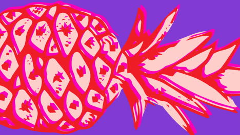 animación de una sola piña flotando sobre un fondo azul