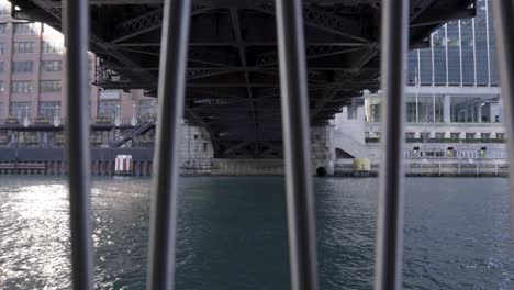 underneath a city bridge
