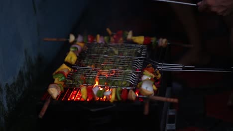 scene of home veggie barbecue preparation