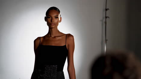 high fashion studio portrait of an elegant model