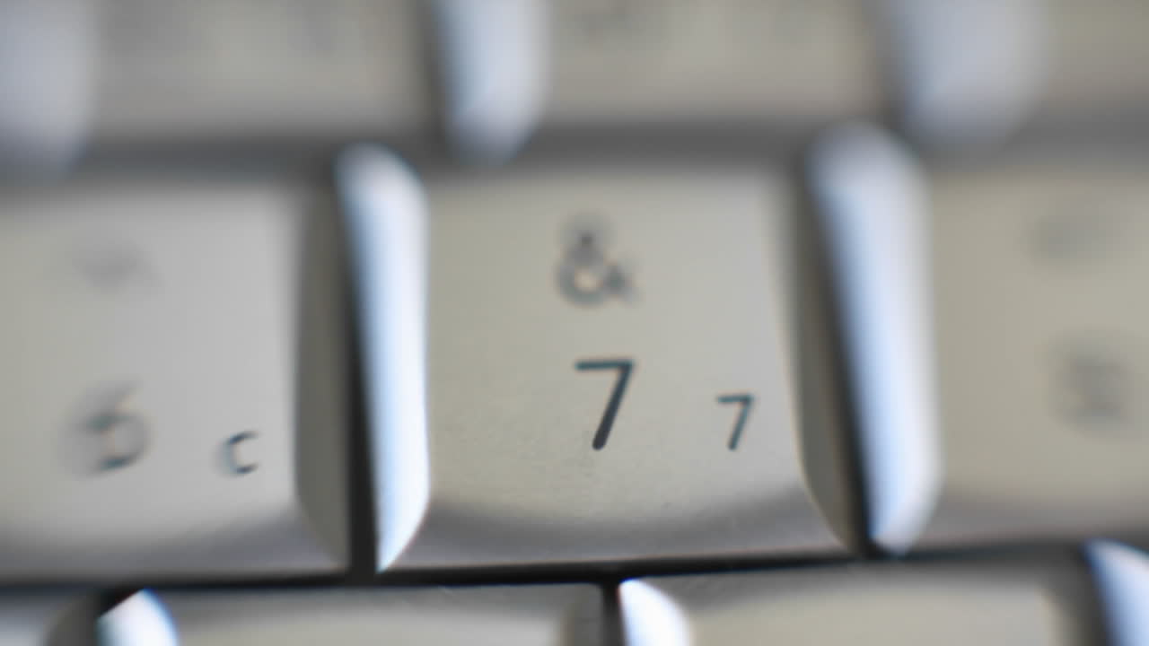 The number 7 is on a computer keyboard