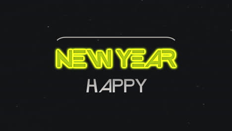 Feliz-Año-Nuevo-Con-Línea-De-Neón-Y-Texto-En-Degradado-Negro