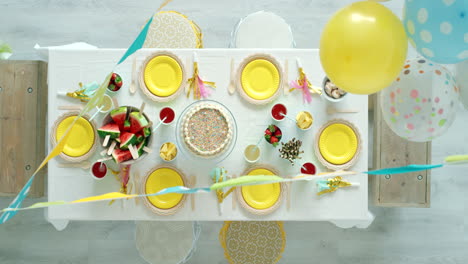 colorful kids birthday party table