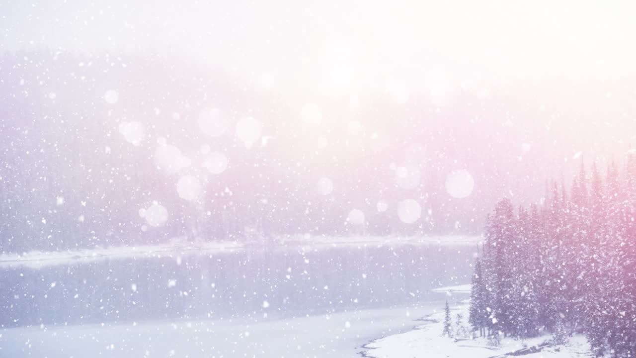 시골 에 눈 이 내리고 있다