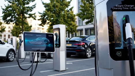 electric vehicle charging stations in an urban setting