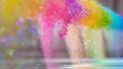 colorful glitter powder explosion
