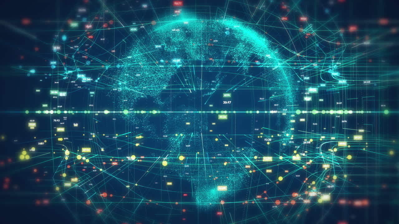 5G and AI technology background. HUD holographic earth