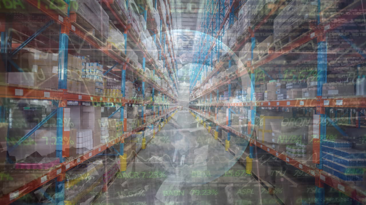 창고에 대한 재무 데이터의 애니메이션