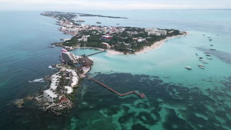 aerial of isla mujeres mexico travel holiday destination in caribbean sea riviera maya cancun