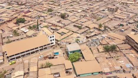 aerial of town in ghana africa