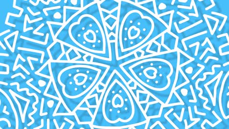 mandala design element isolated on blue background in 4k video.