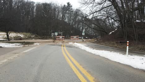 the winter shutdown of beech street as seen from distance