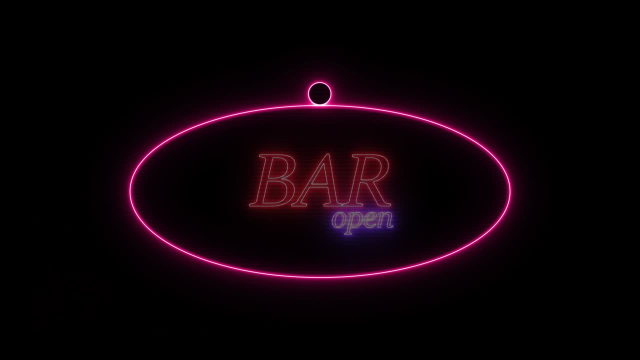 luz de señal de neón en el marco sobre fondo negro