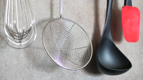 hanging kitchen utensils