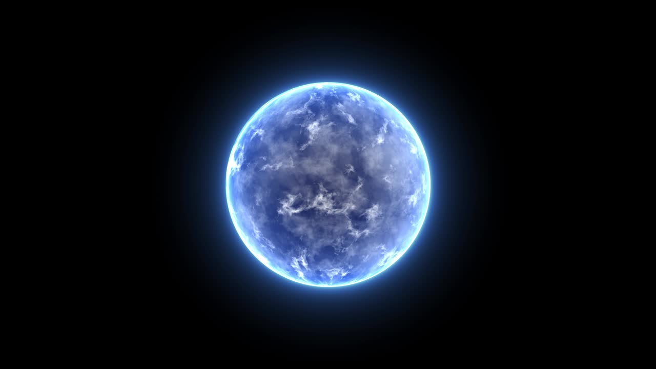 Energy Ball Motion Graphics. Blue earth planet