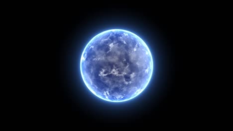 energy ball motion graphics. blue earth planet