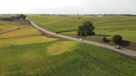 cars passing by in a freeway on the country side in south minnesota