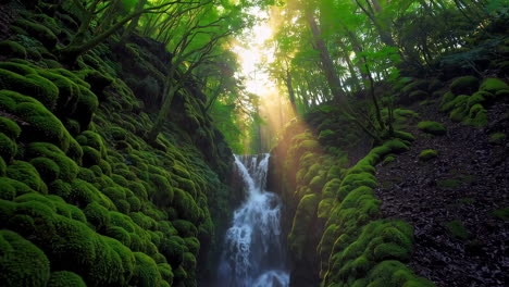 stunning waterfall in a lush forest