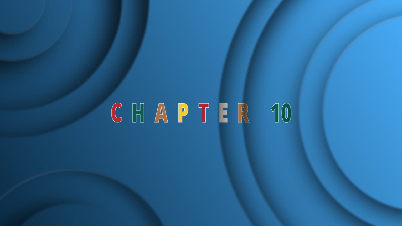 Chapter 10 - Text Animation effect with Christmas icons on blue Animated circles background