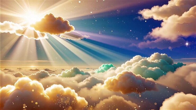 Christian Heavenly Light Worship Background