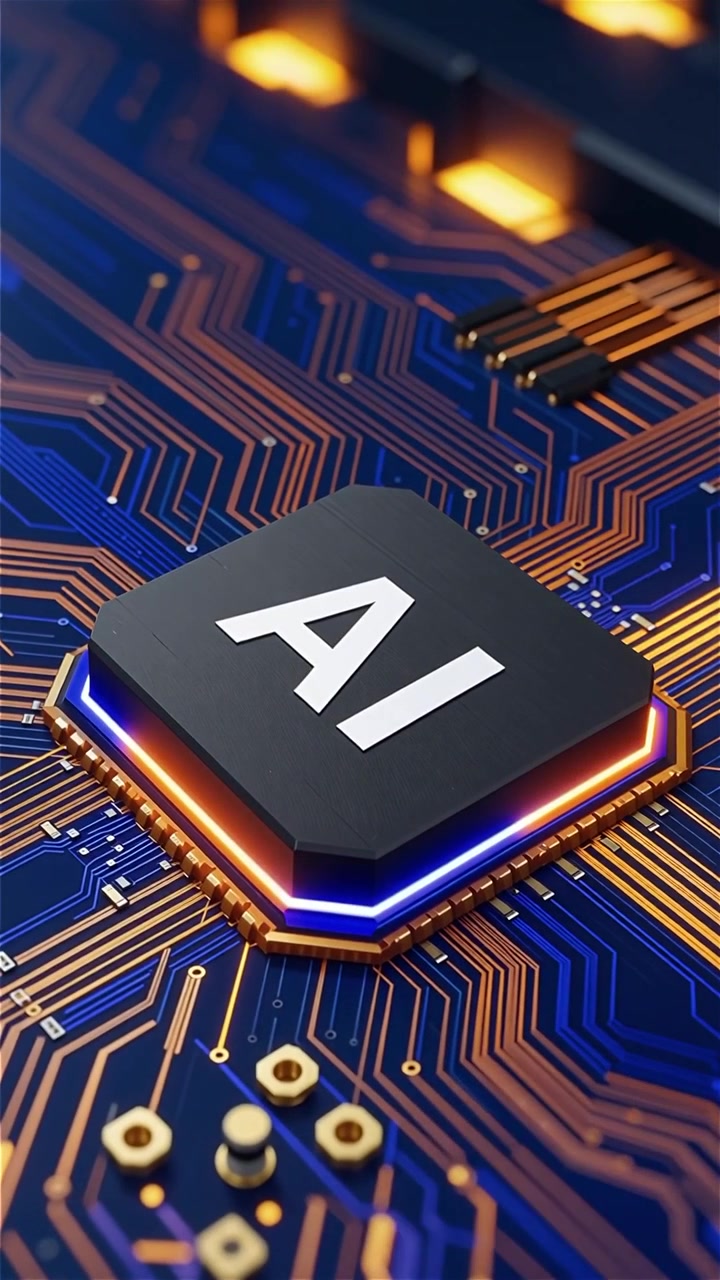 Futuristic AI Chip Motherboard Technology Background