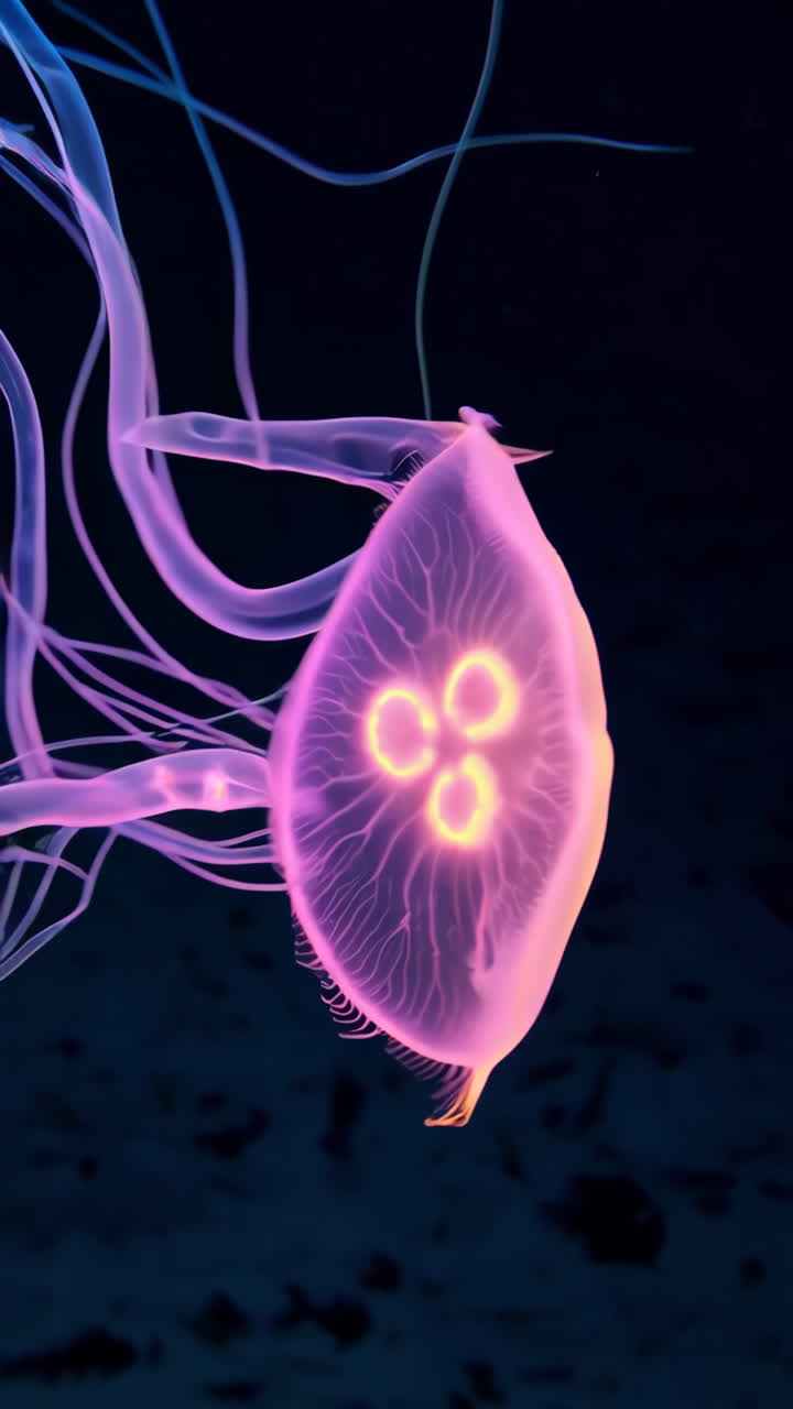 medusas brillantes en el acuario