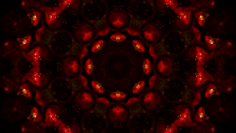 movimiento de caleidoscopio abstracto círculo geométrico y formas de estrellas