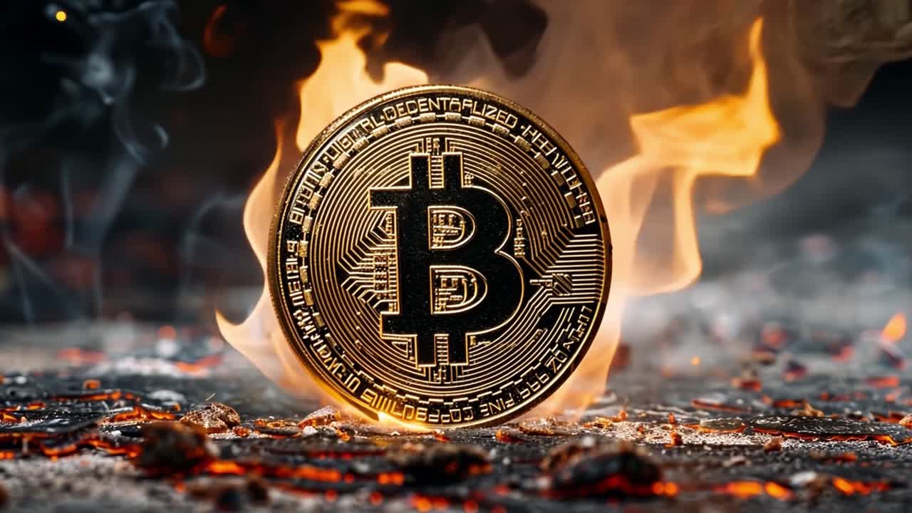 Bitcoin w ogniu: Symbol zmienności i ryzyka kryptowalut