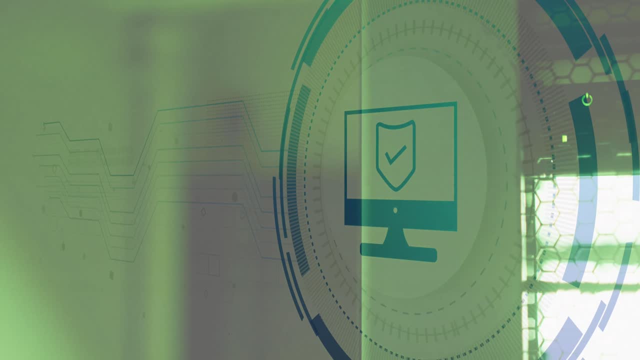 animación del procesamiento de datos en la sala de servidores