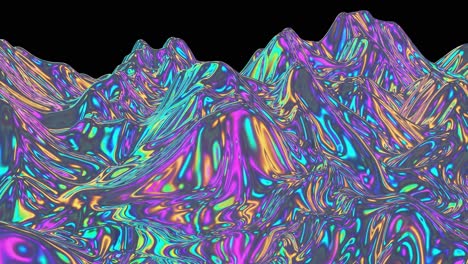 iridescent liquid mountains