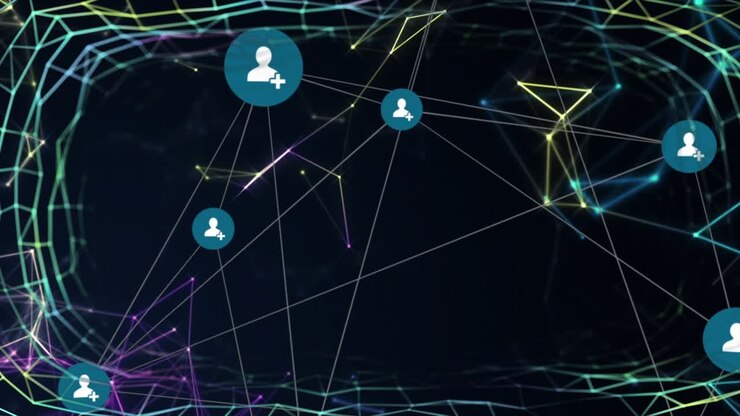 Animation of network of connections with icons