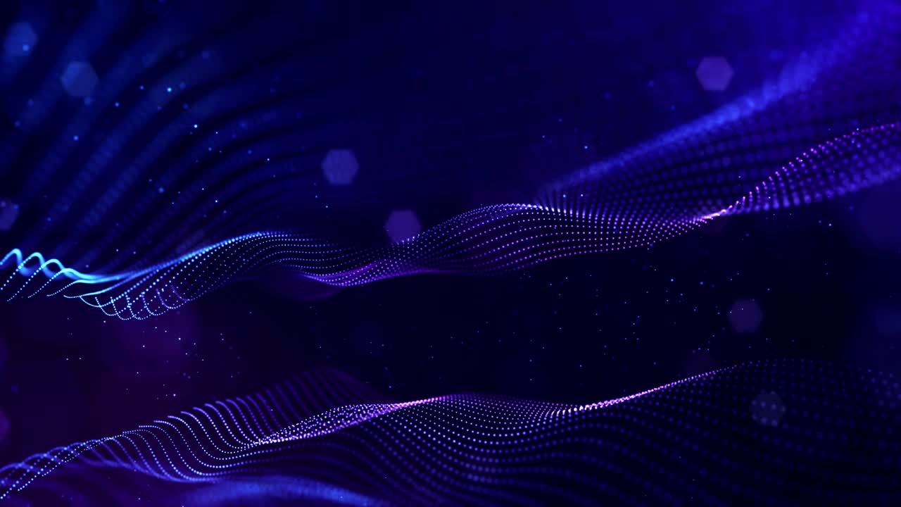 4k looped sci-fi particle background of microworld or space with bokeh ...