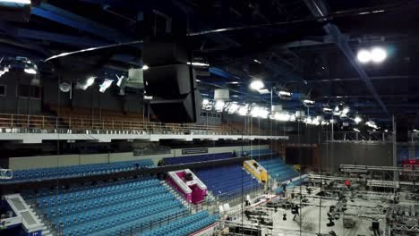 empty arena undergoing setup