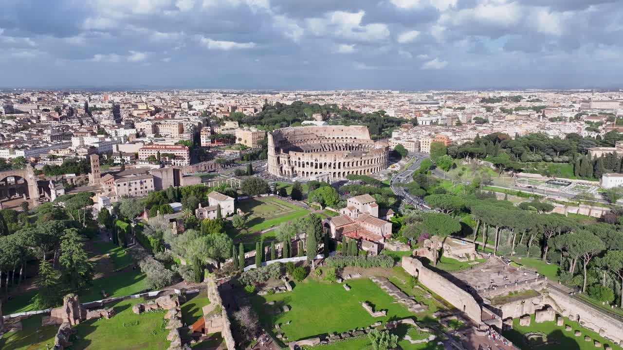 Rome Skyline At Rome In Lazio Italy. Cultural Heritage. Beautiful Cityscape. Rome Skyline At Rome In Lazio Italy. Medieval Landscape. Archeology History. Italy Skyline.