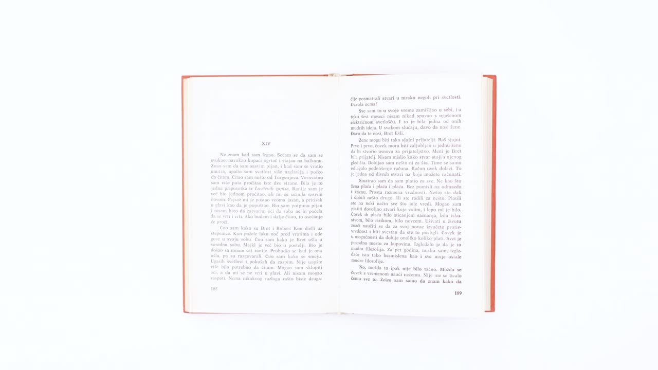 Orange book changing pages. stop motion