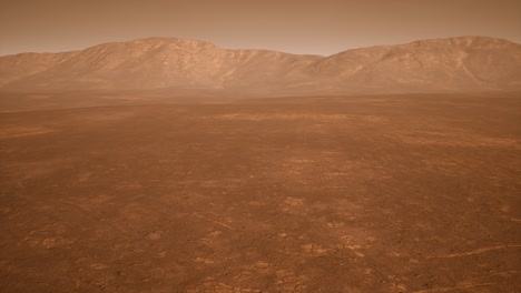 fantastic martian landscape in rusty orange shades