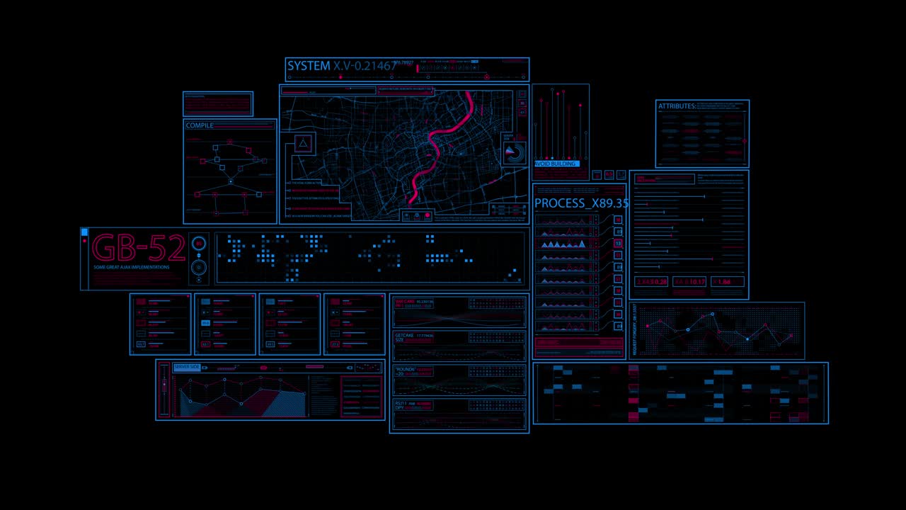 Use it to create computer interface or project with modern hi-tech neon style. Backgrounds combines abstract elements and stylish HUD particles. Abstract 
digital backgrounds
