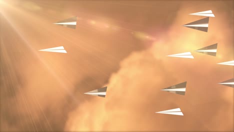 paper plane aircraft flying loop animation