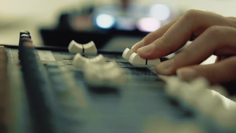 dj works on the dj keyboard