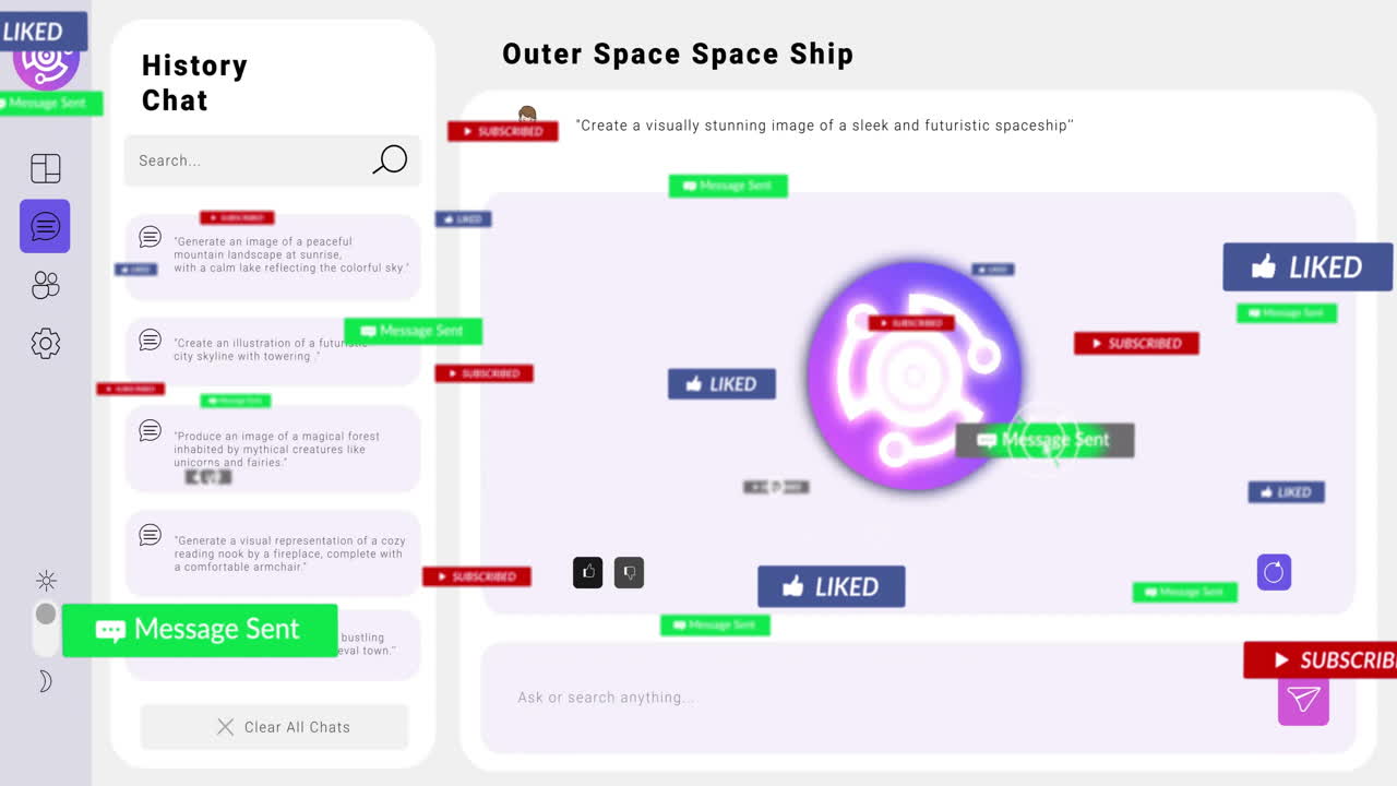 animación de iconos de medios en el chat