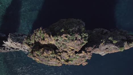aerial view of coastal rock formation