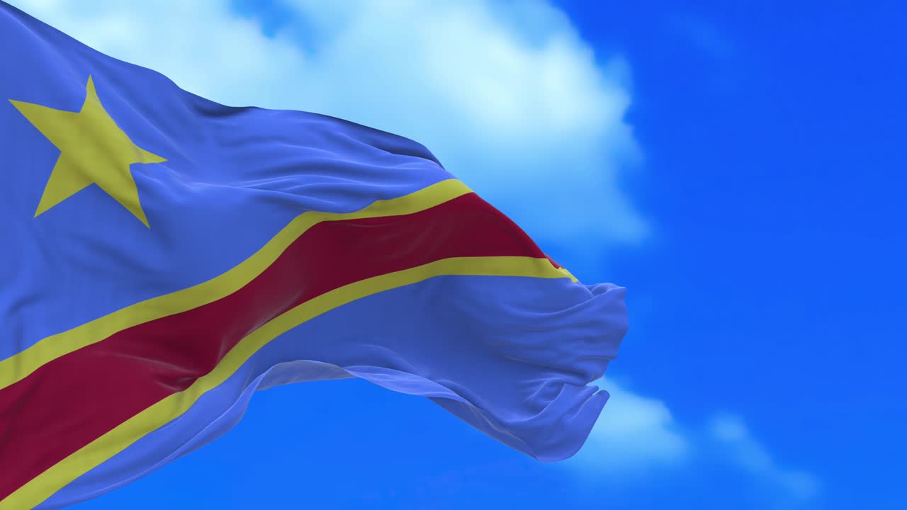 el bucle sin costuras de la bandera de la república democrática del congo.