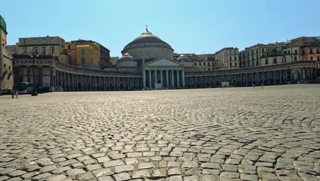 empty square with historic architecture in naples, italy