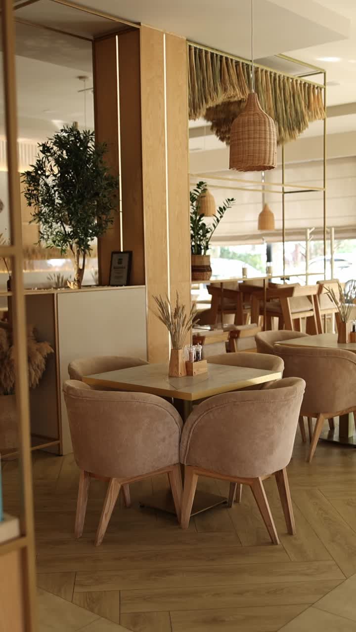 Modern Beige Cafe Interior