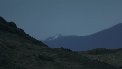 guanaco walks up to horizon