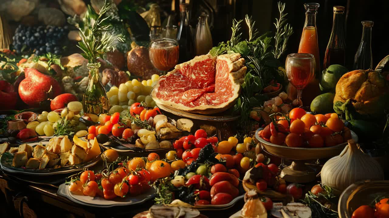 Feast of Fresh Produce and Meats