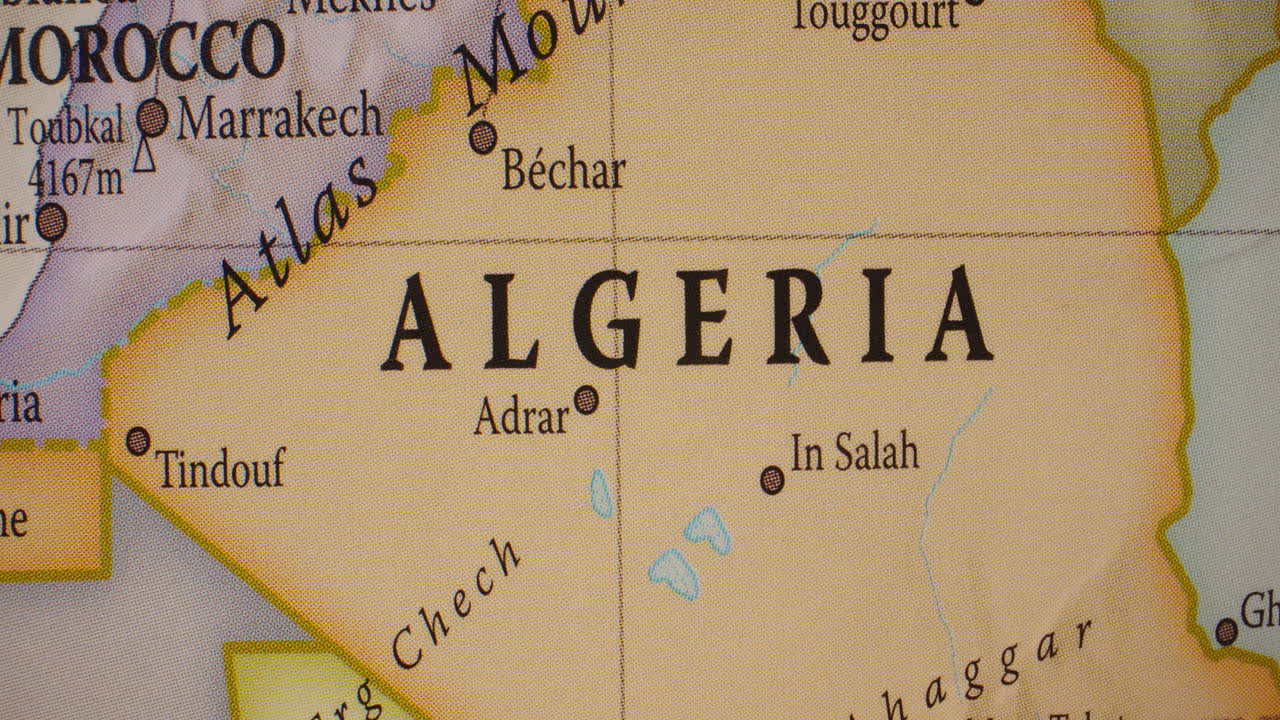 Close-up Political Map of Algeria and Morocco