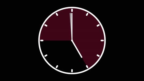 time lapse animation of white clock on black background counting 9 to 5 office working hours, stressful rat race shift with final timer explosion