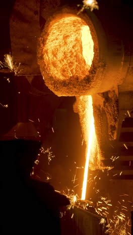 molten metal pouring in a foundry