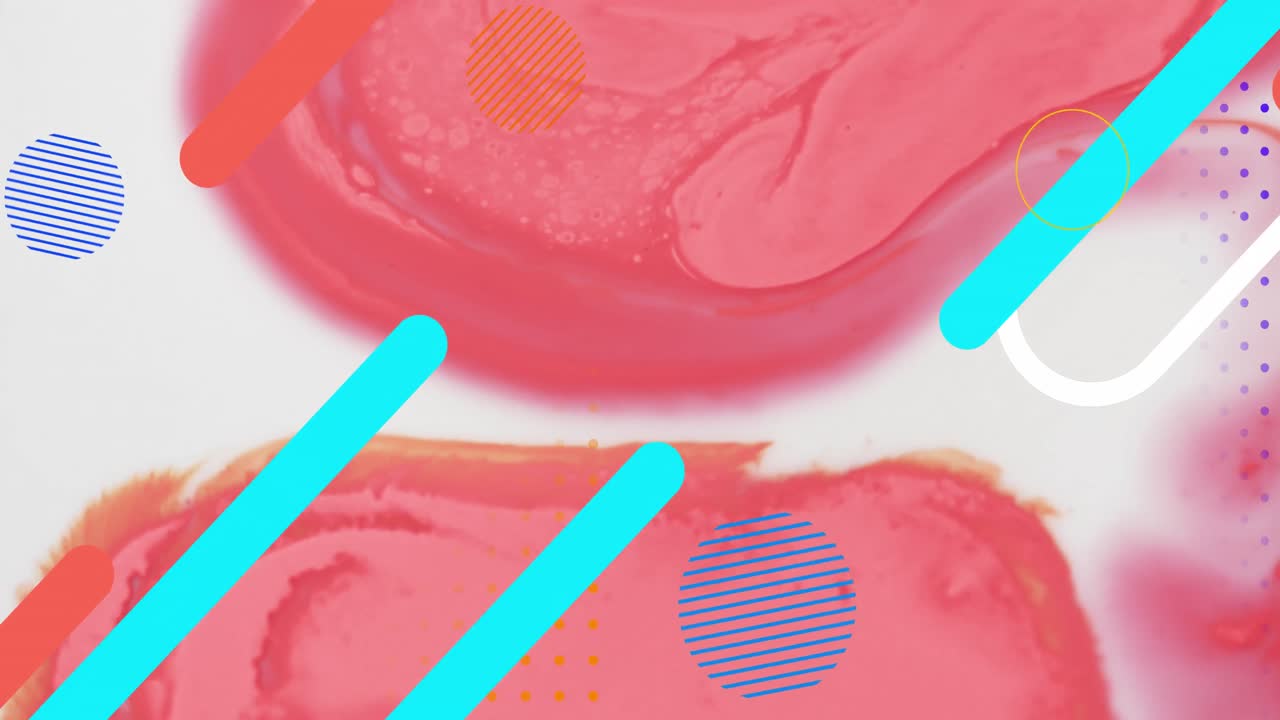 ⁇  바탕에 움직이는 모양과 얼룩의 애니메이션